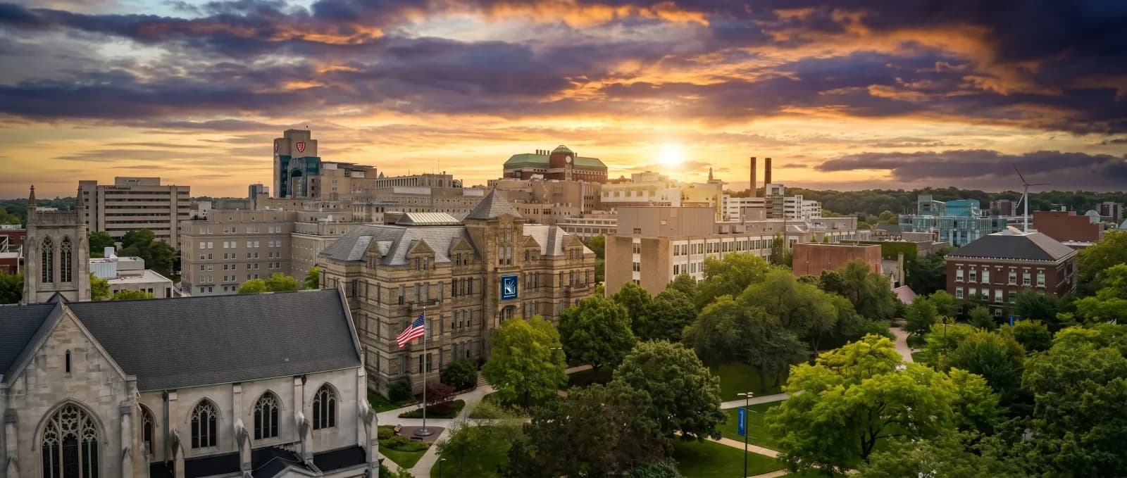 The quad at Case Western Reserve University