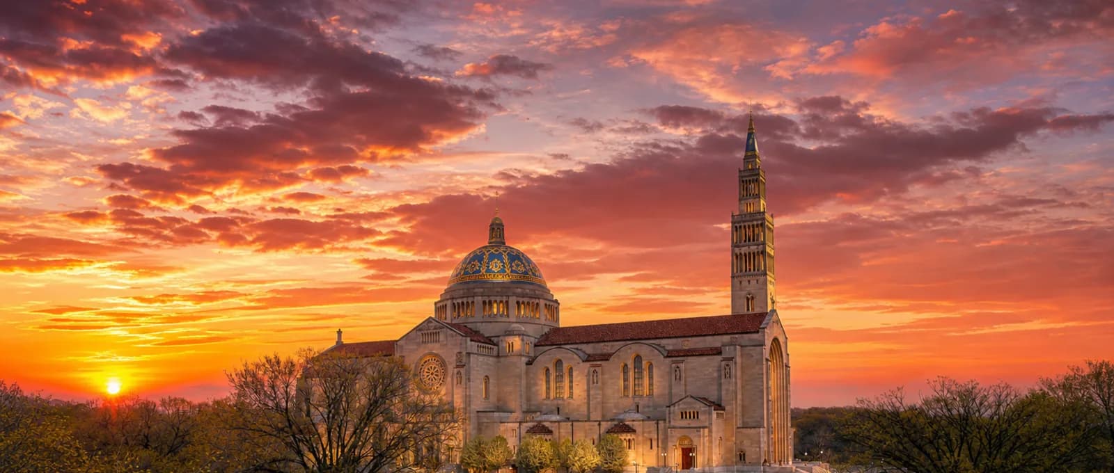 Basilica Dome Tower Mall at Catholic University Of America