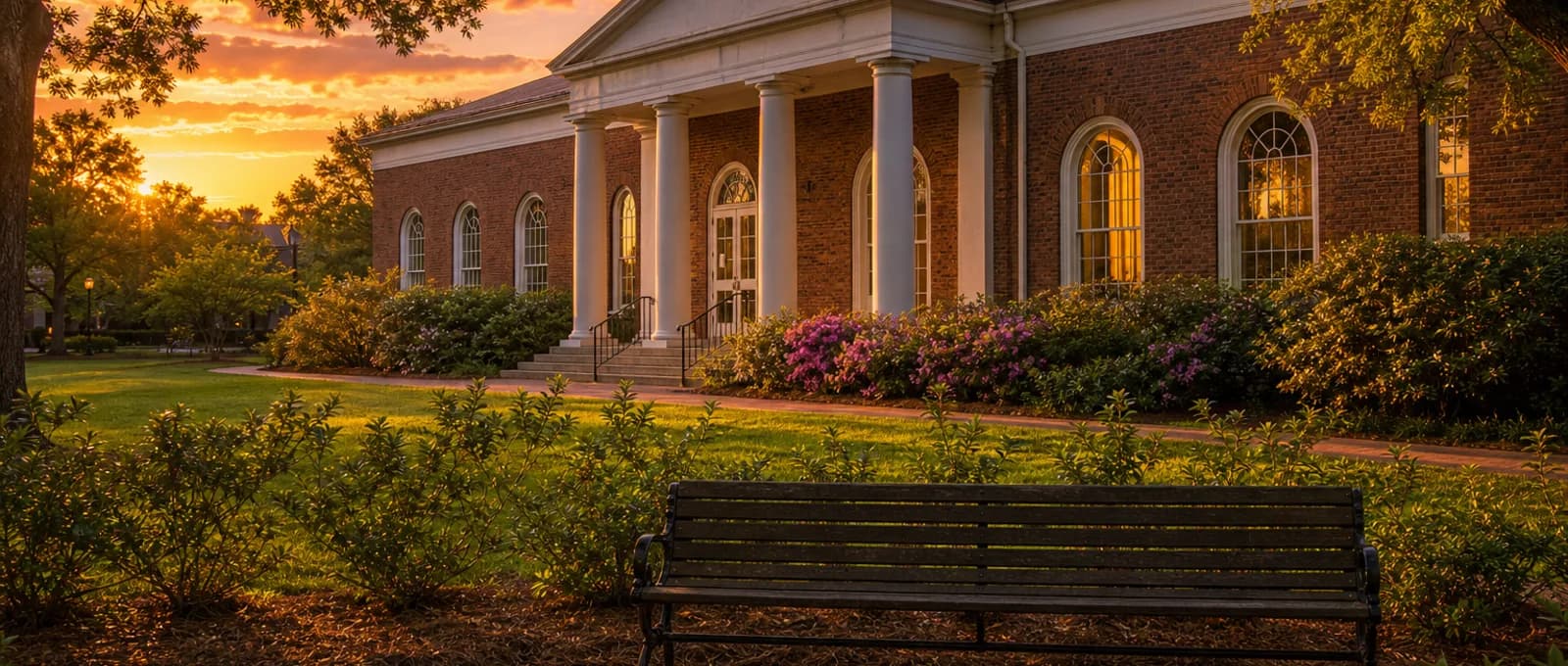 Alamance Building Students at Elon University
