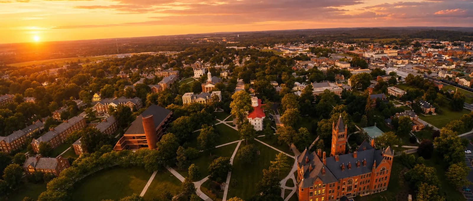 Aerial Campus Overview at Gettysburg College